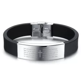 Scripture Pattern Stainless Steel Bracelets For Men