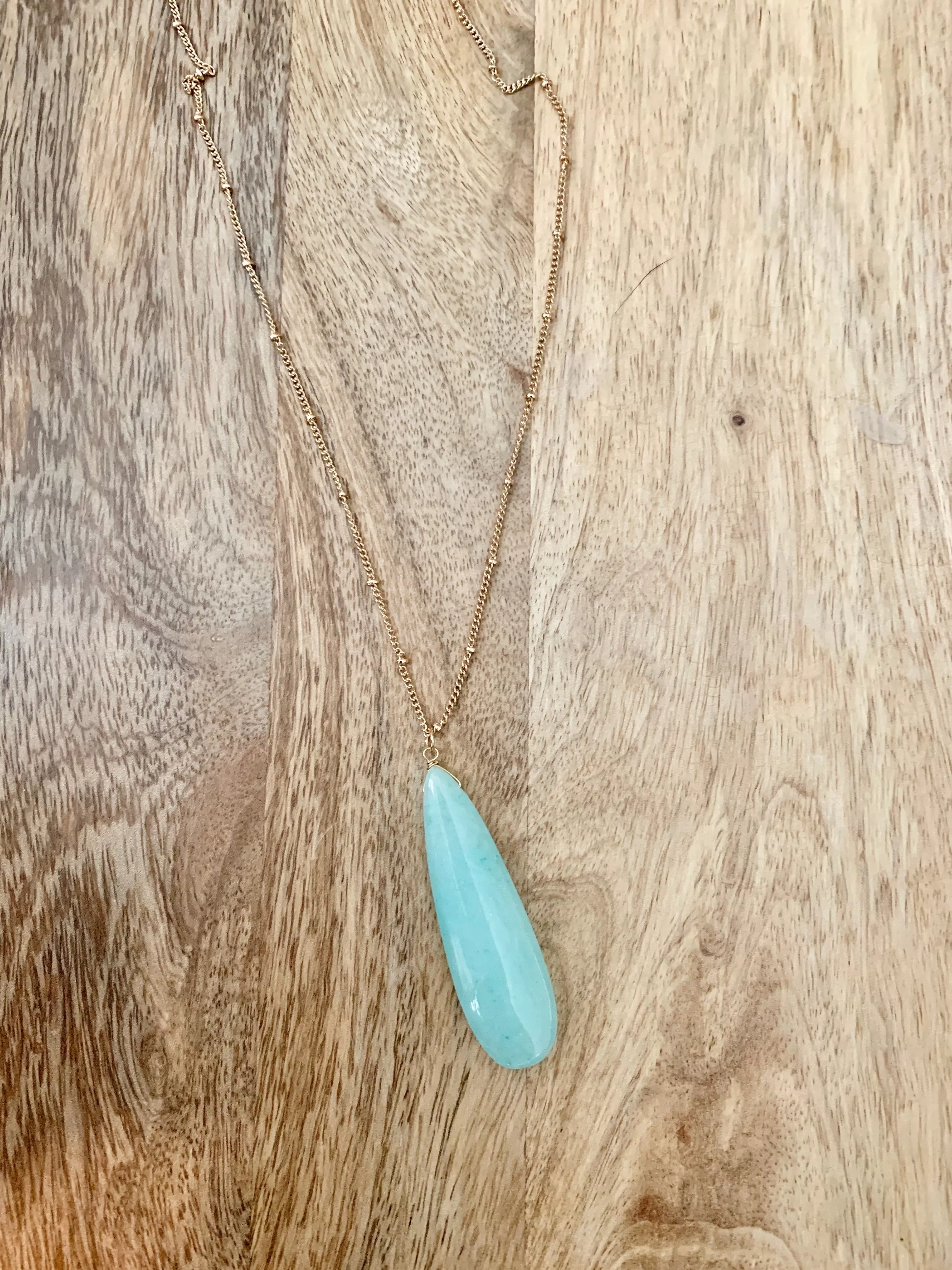 Semi Precious Pendant Stone Necklace