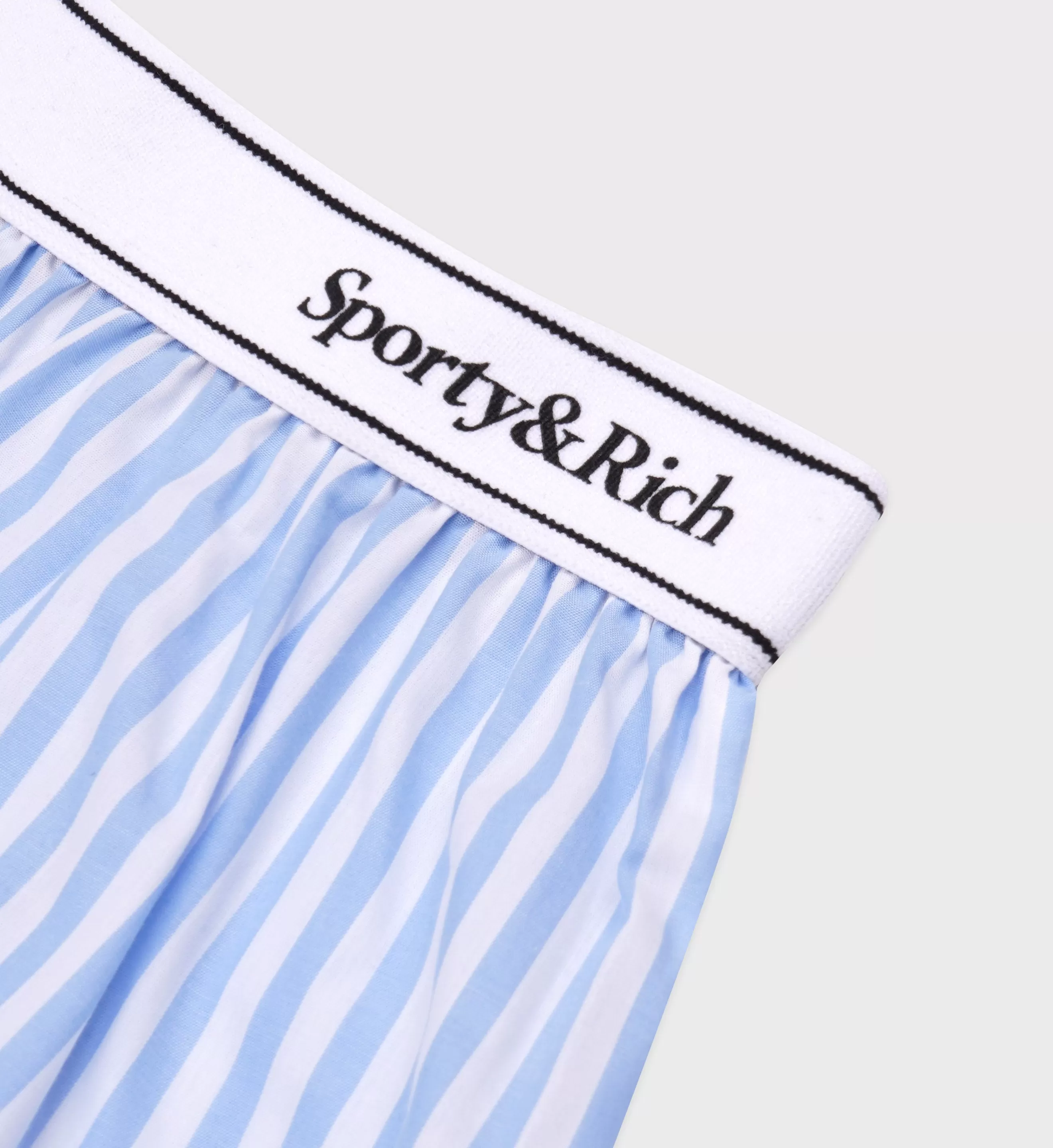 Serif Logo Boxer Short - Sky Blue Striped