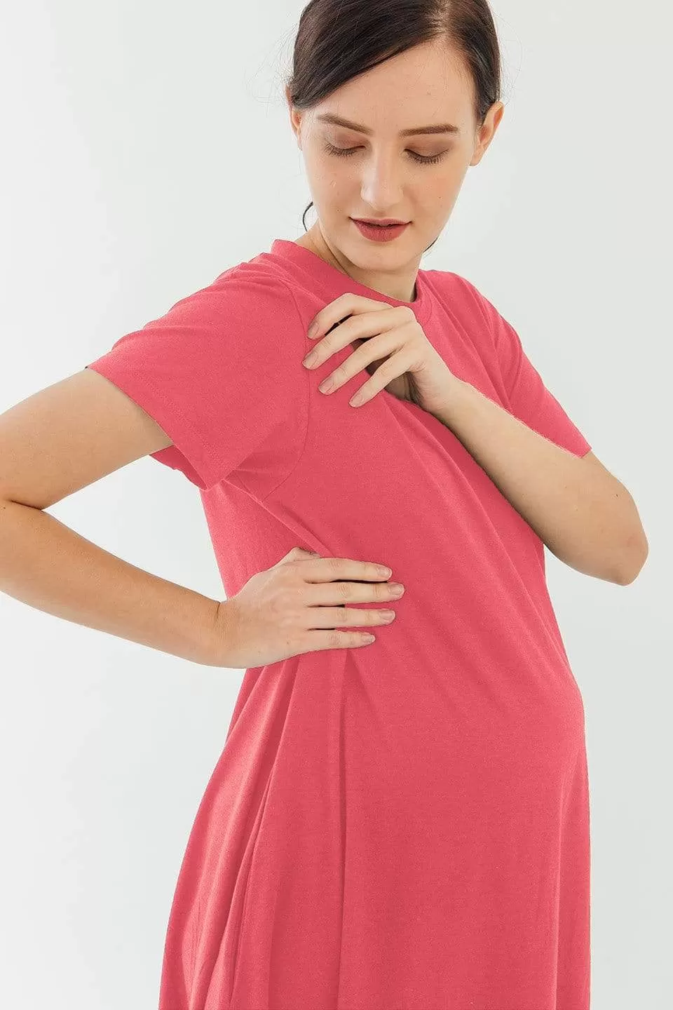 Short Sleeves Bonnie A-line Maternity Dress Tulip