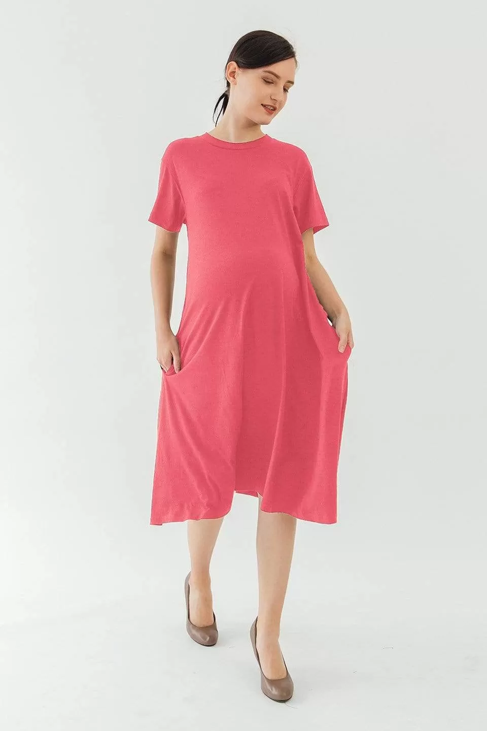 Short Sleeves Bonnie A-line Maternity Dress Tulip