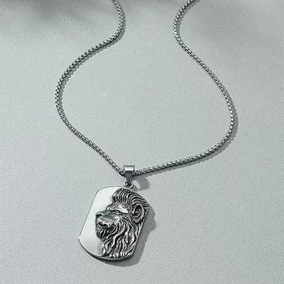 Simple Lion Tag Pendant