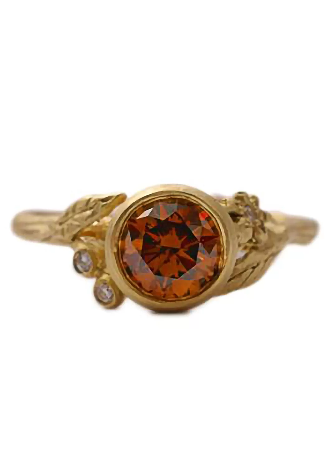 Sofia Kaman Daphne 18KYG Daisy & Twig Cognac Diamond Ring