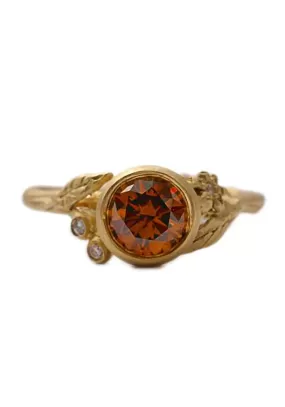 Sofia Kaman Daphne 18KYG Daisy & Twig Cognac Diamond Ring