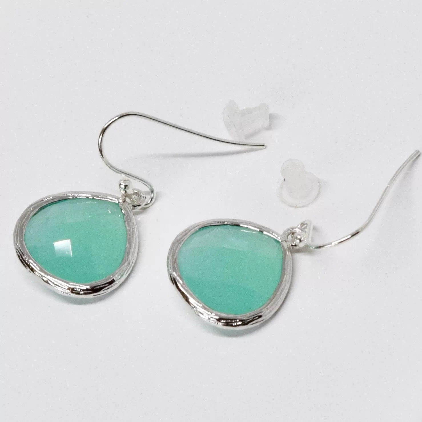 Sparkly Aqua Blue Crystal Drop Earrings