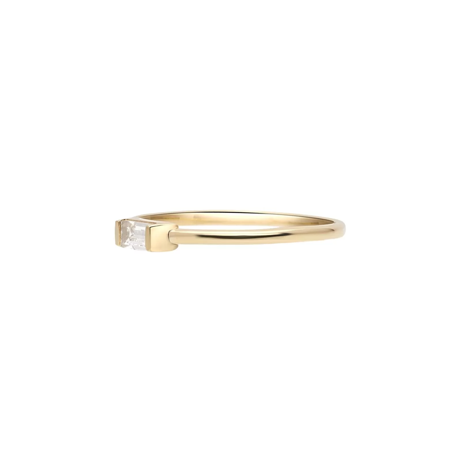 Stacking Ring With Clear Baguette