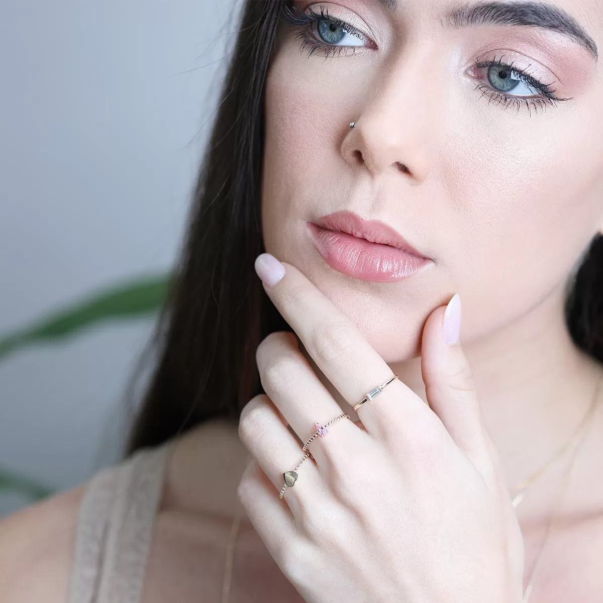 Stacking Ring With Clear Baguette