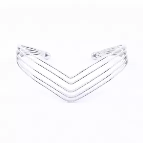 STERLING SILVER 5-ROW V-STYLE CUFF BRACELET