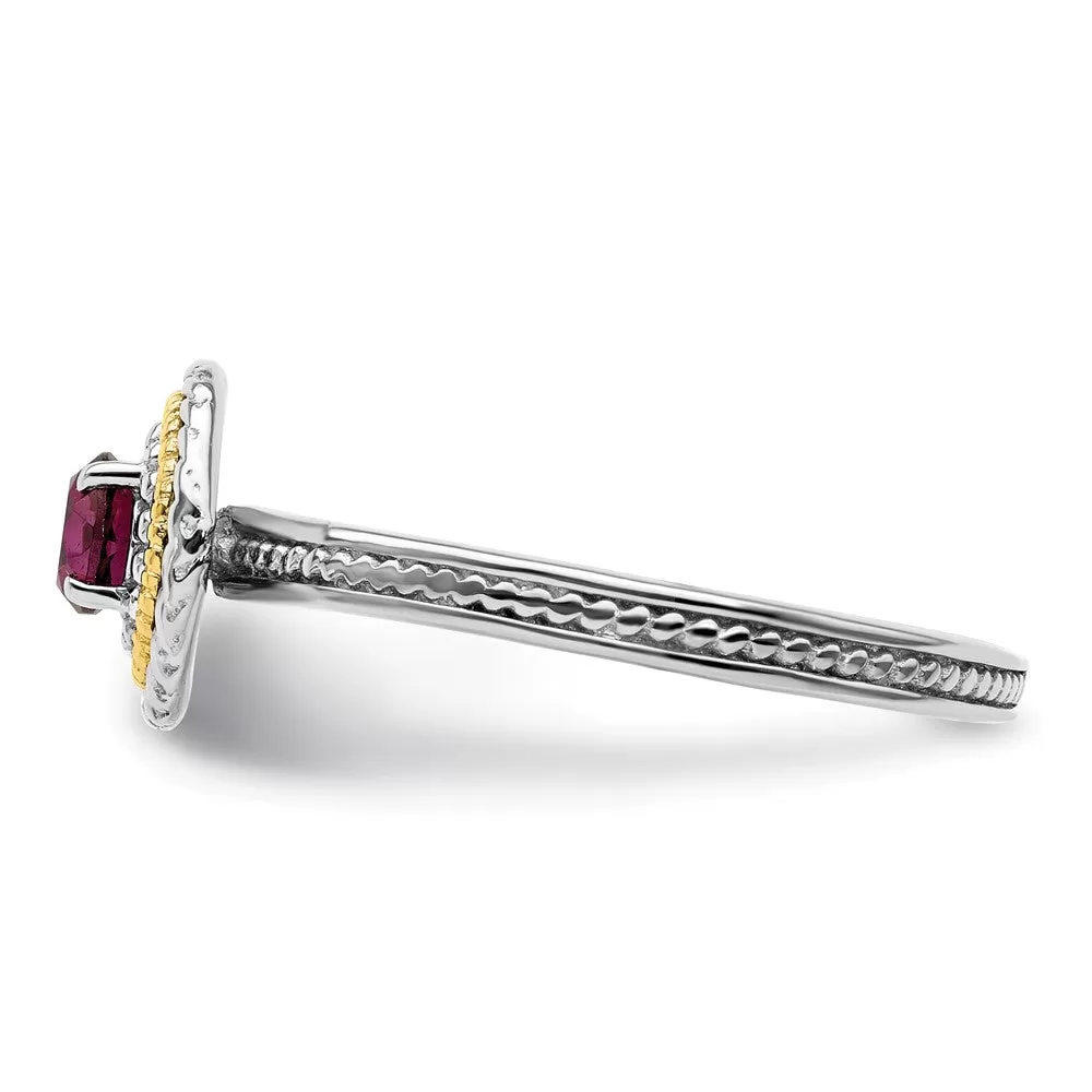 Sterling Silver & 14k Stackable Expressions Rhodolite Garnet Ring