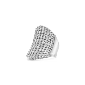 Sterling Silver - Classic Pave Cocktail Ring