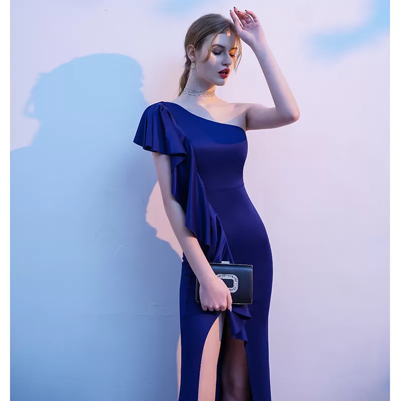 The Reese Royal Blue Toga Gown