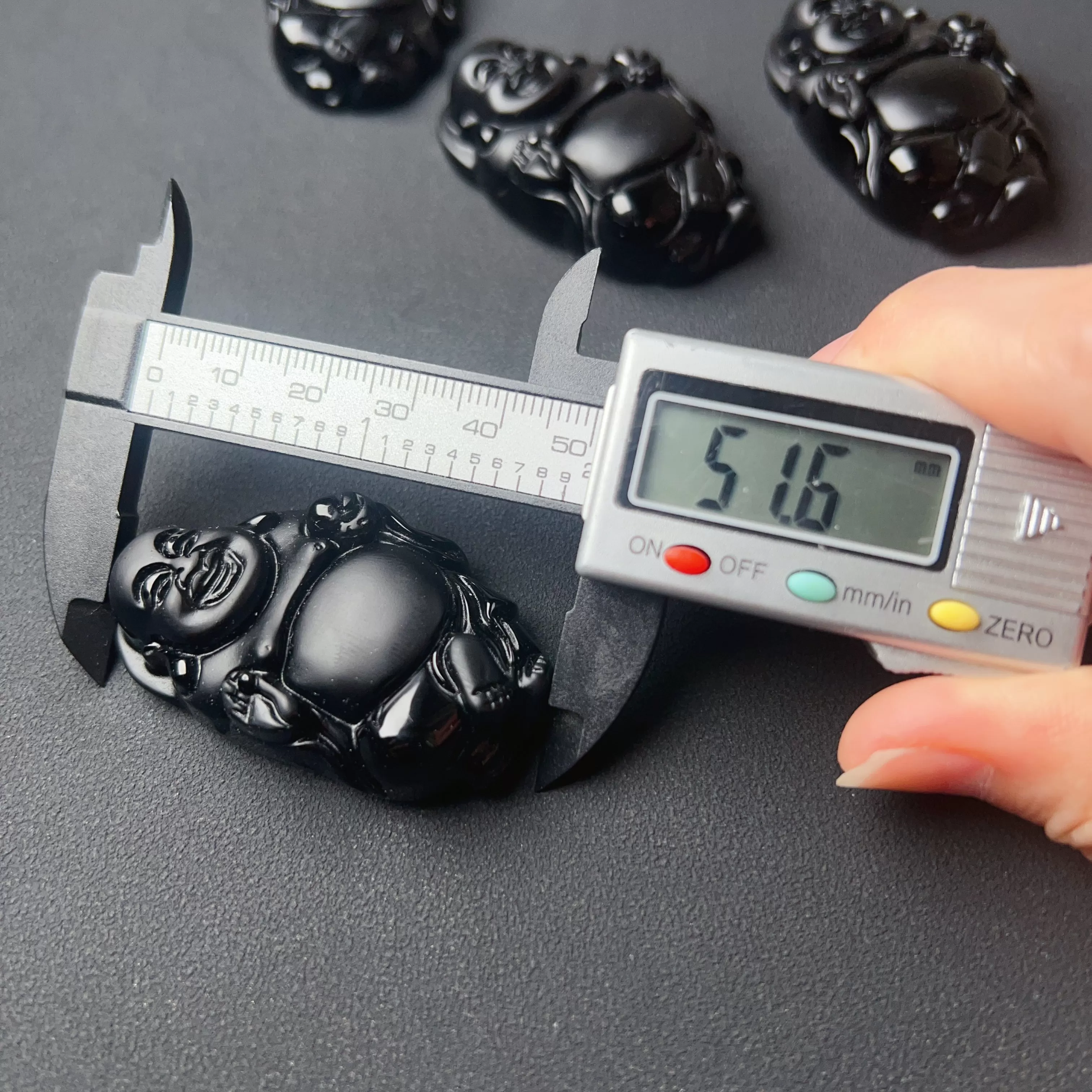 Top-quality Black Obsidian Happy Maitreya Buddha Pendants for DIY Jewelry Project