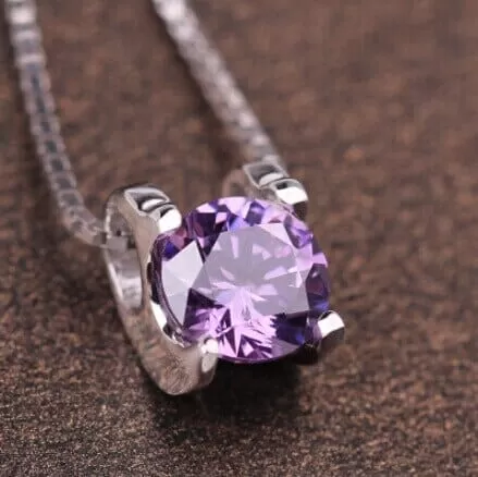 Unique Design Short Collarbone Amethyst Necklace