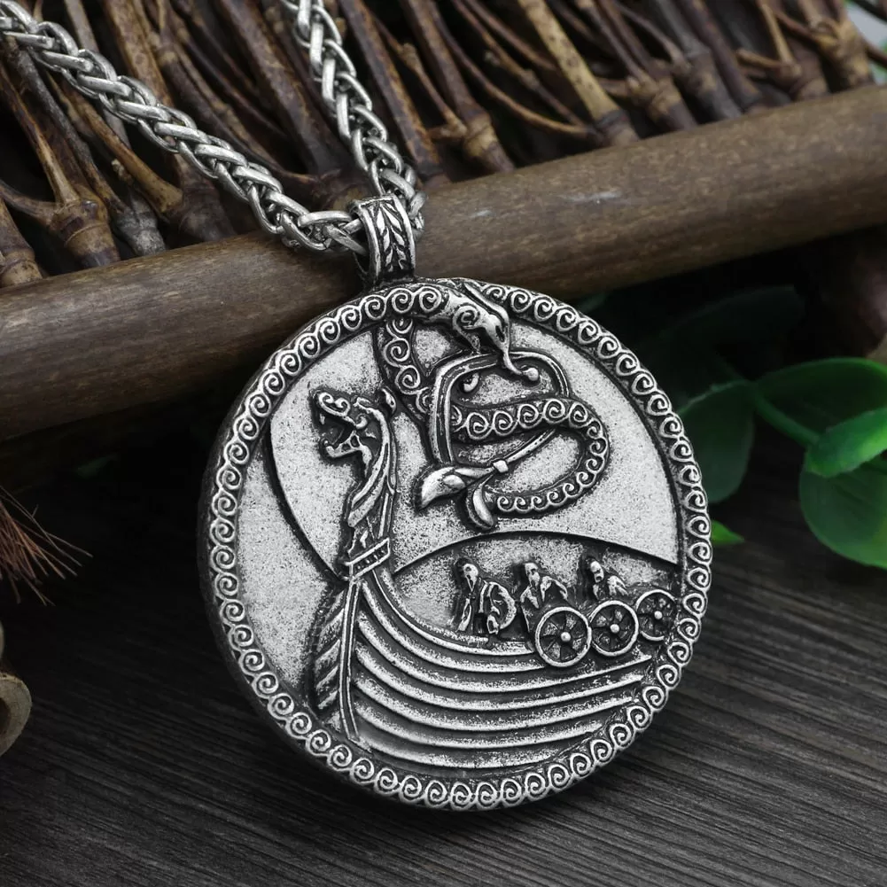 Viking Drakar Longship Necklace