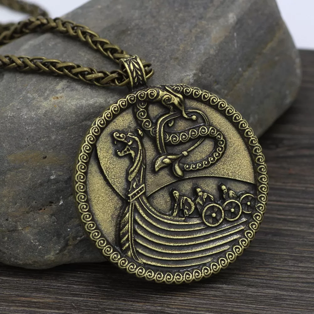 Viking Drakar Longship Necklace