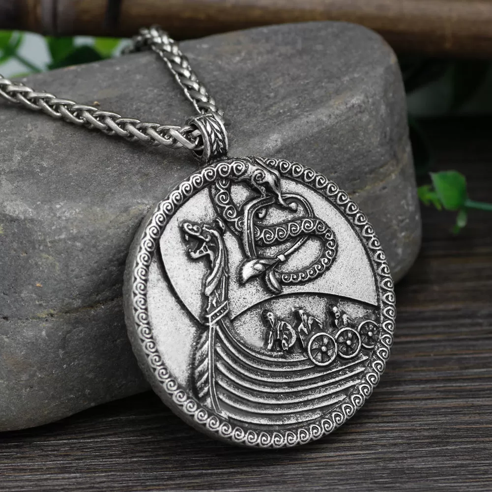 Viking Drakar Longship Necklace