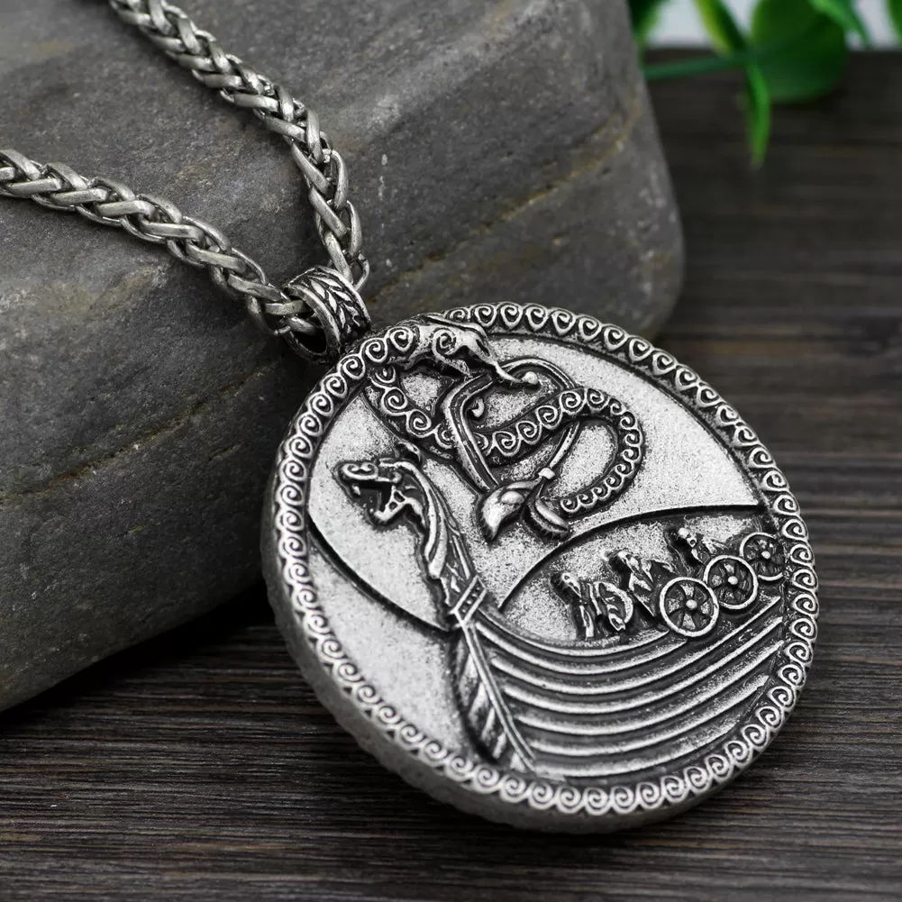 Viking Drakar Longship Necklace