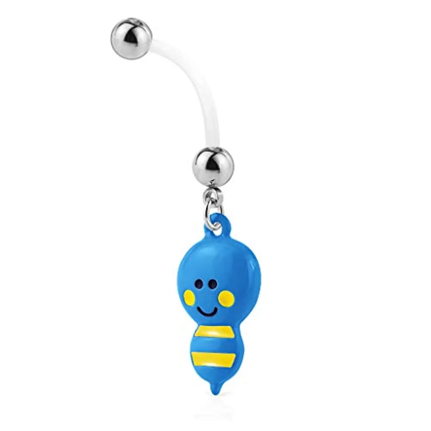 WildKlass Bumble bee Dangle Pregnancy Belly Rings Bioflex with 316L Surgical Steel Balls