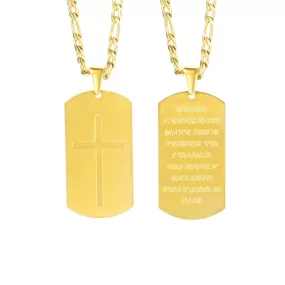 WWJD Bible Prayer Dog Tags Stainless Steel Necklace